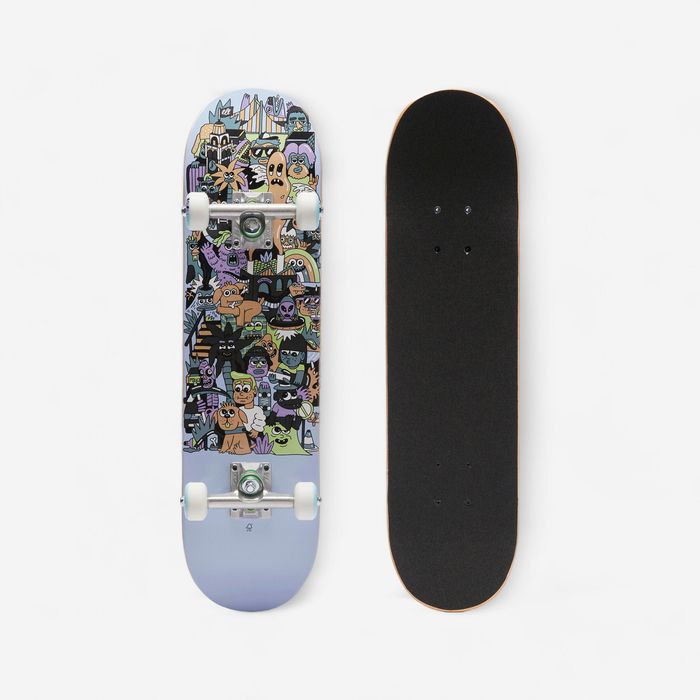 SKATE CRIANÇA 3-7 ANOS CP100 MINI SKATOPIA TAMANHO 7,25" CINZENTO