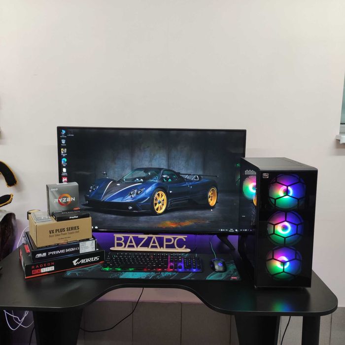 Компютер Новый Ryzen 5 3600, 16GB DDR4, AORUS RX 570, SSD 512GB m2 ТОП