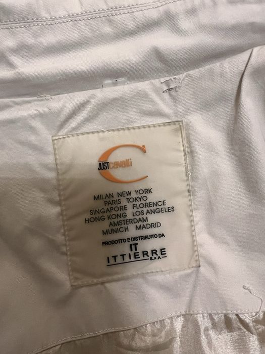 Just Cavalli bezowy trencz płaszcz r.S/M