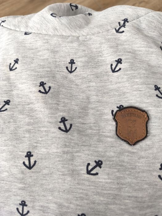 Bluza Naketano jasnoszara w czarne kotwice, rozm. XS