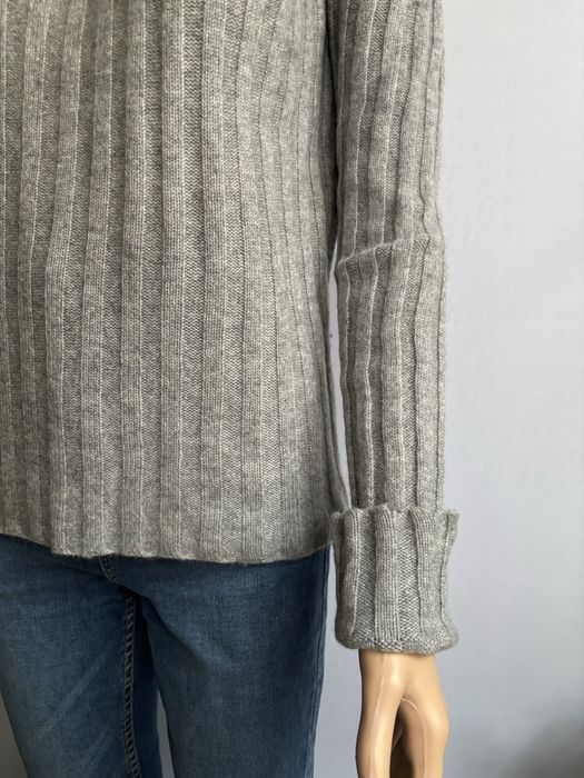 Kaszmirowy szary sweter półgolf damski 100% kaszmir szary 40 l