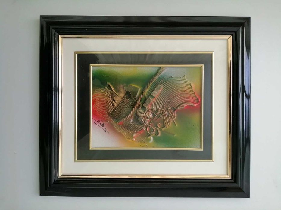 Quadro em relevo abstrato