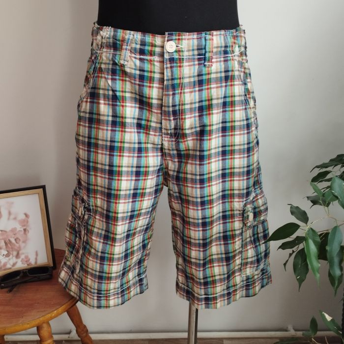 Spodenki męskie Zara Youth bermuda w kratę, bawełniane, r. M/L