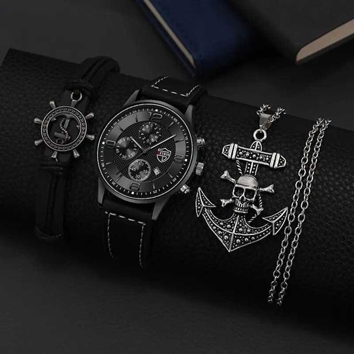 conjunto relogio+acessorios novos