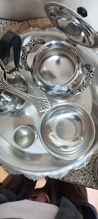 Servico de chá/café, Vintage, NOVO, em aço inox 18-10