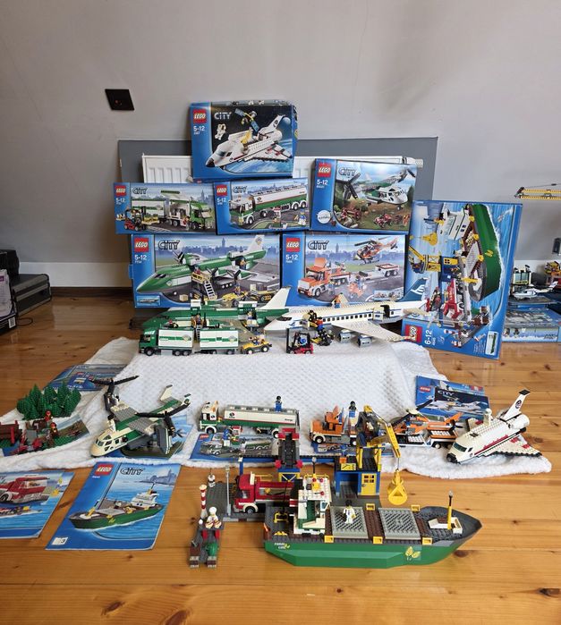 Lego city samolot 7734 samolot 7893 lotnisko port statek 4645 zestaw