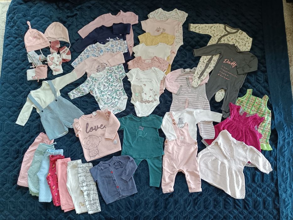 Paka ubrań 62-68 dziewczęce 3-6 mscy, George Cool Club body pajace