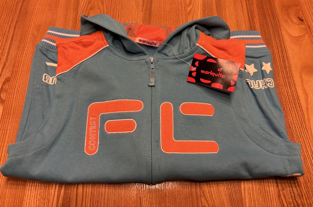 Kamizelka chłopięca 146 cm z kapturem na zamek bawełna Mariquita nowa