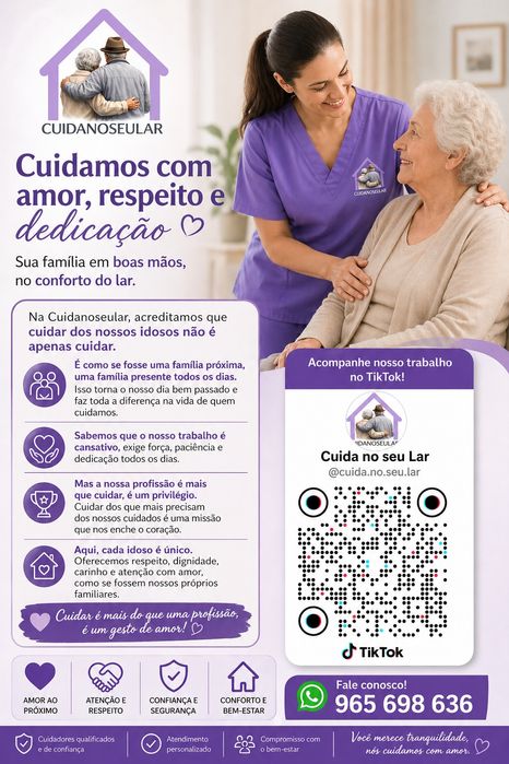 Cuidar de idosos com dignidade, paciência e dedicação