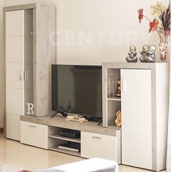 Móvel de sala completo – cinza e branco