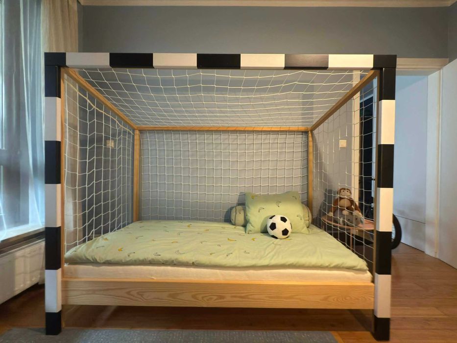 łóżko dziecięce BRAMKA PIŁKARSKA (190 x 90 cm) z materacem