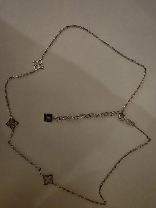 Naszyjnik damski koniczynki cyrkonie Blueberry stal chirurgiczna 316L