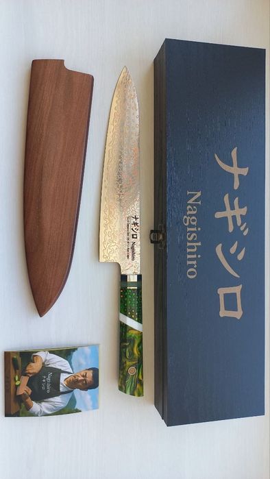 Японський ніж ґюто Nagishiro | Преміум VG-10, 37 см (мідний)