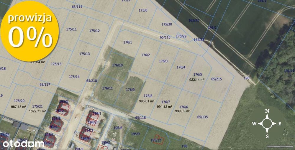 Działka budowlana 940 m²| Media | Bez PCC | Sadków