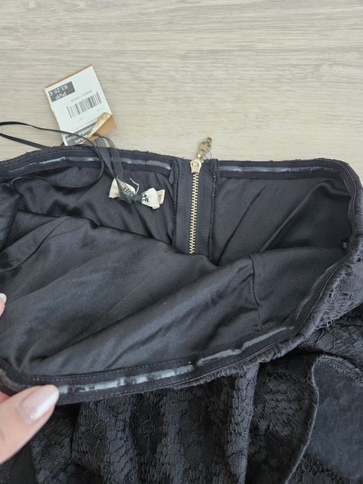 Vestido cai-cai preto rendado S novo
