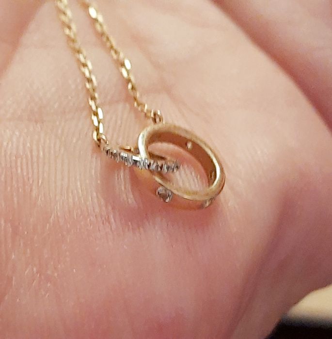 Колье желтое золото с бриллиантами SOVA 2.04гр новое