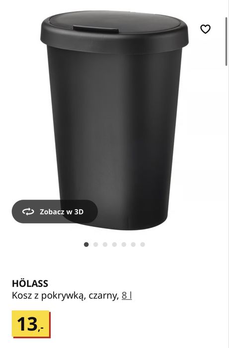 Kosz na smieci ikea HÖLASS czarny