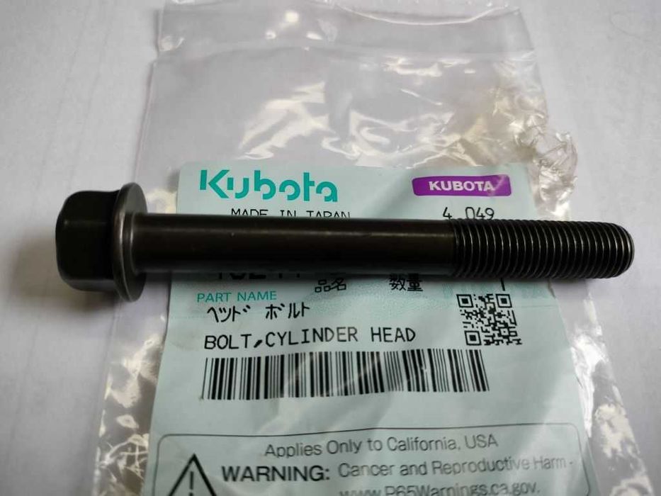 Śruba głowicy silnik Kubota D1105 D905 V1305 V1505 oryginał