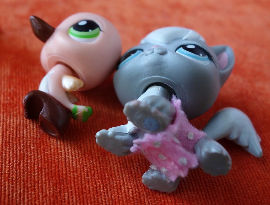 Littlest Pet Shop, LPS - figurki kot i koliber #343 #345 HASBRO