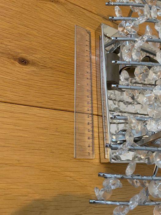 Żyrandol plafon z „kryształkami” kwadratowy
