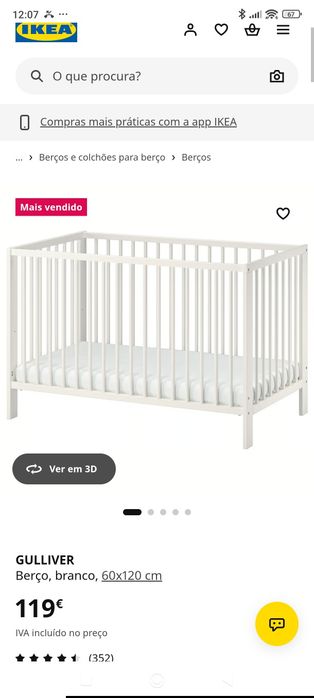 Berço IKEA  + colchão + forra