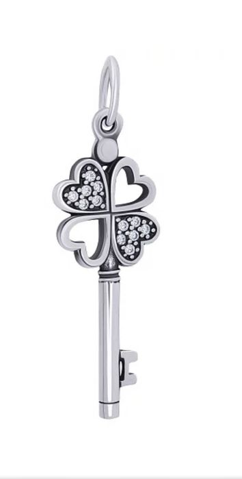 Подвеска серебряная с цирконием Ключик Ван Клиф Подарок.