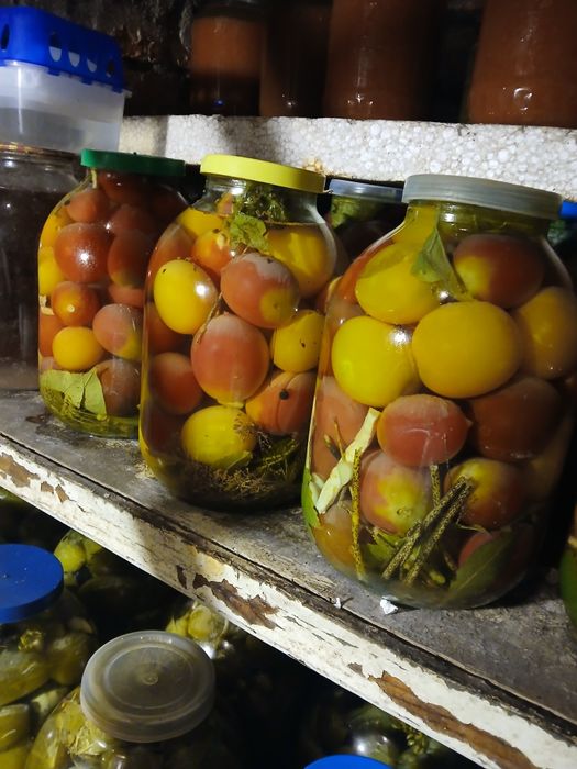 Квашені огірки та помідори.