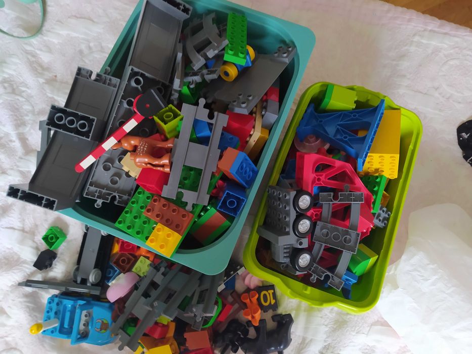 Лего дупло багато залізна дорога міст будівельний кран тварини блоки