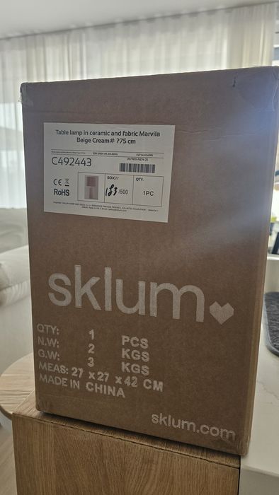 Candeeiro de Mesa Marvila 75cm Sklum – Novo na Caixa