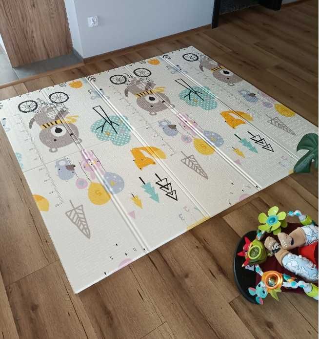 MATA PIANKOWA EDUKACYJNA DZIECIĘCA składana mata dla dzieci 200x180cm