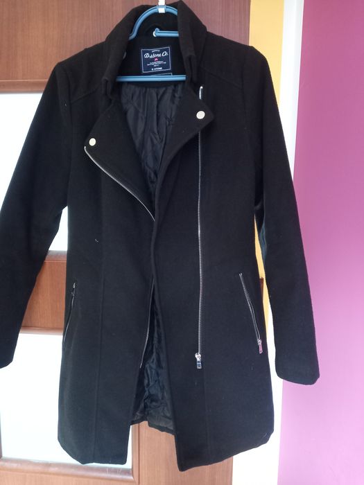 Czarny płaszcz damski S