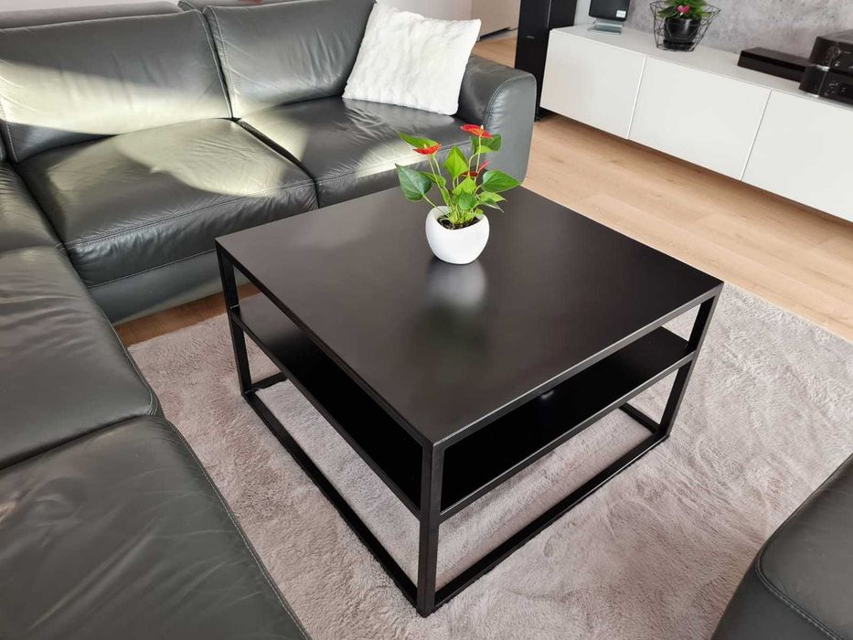 Stolik kawowy LOFT metalowy duży 80x80x47 meble metalowe Loft industrialne