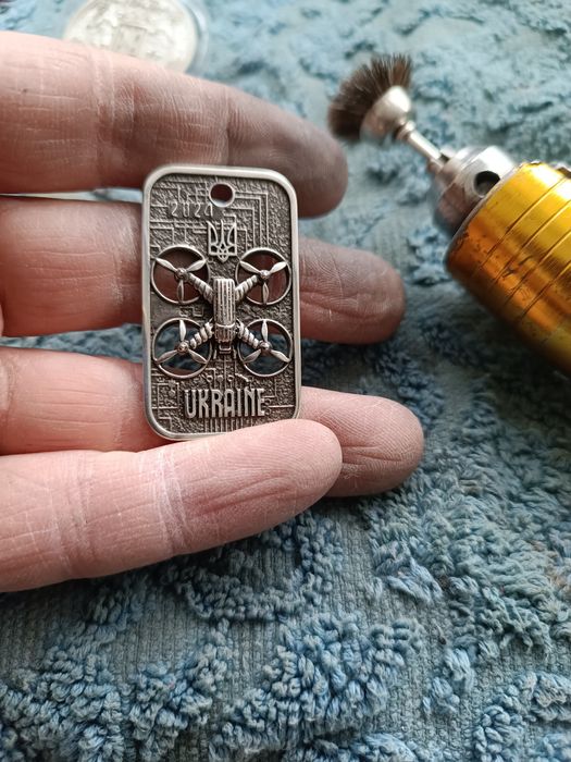 Військовій жетон оператора БПЛА срібло 925°