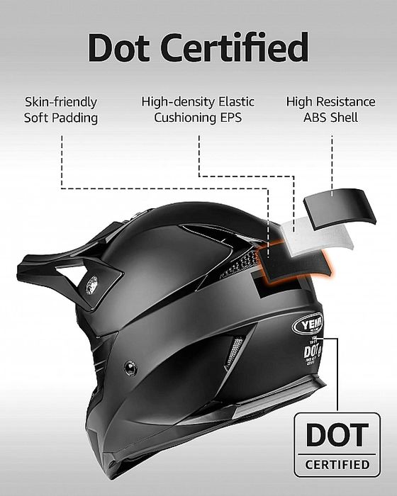 Kask Motocyklowy Cross Enduro Quad YEMA YM-915 Pełny Integralny Offroa