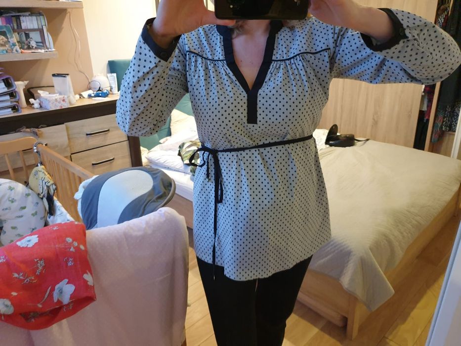 Śliczna szara koszula w kropeczki L Happymum