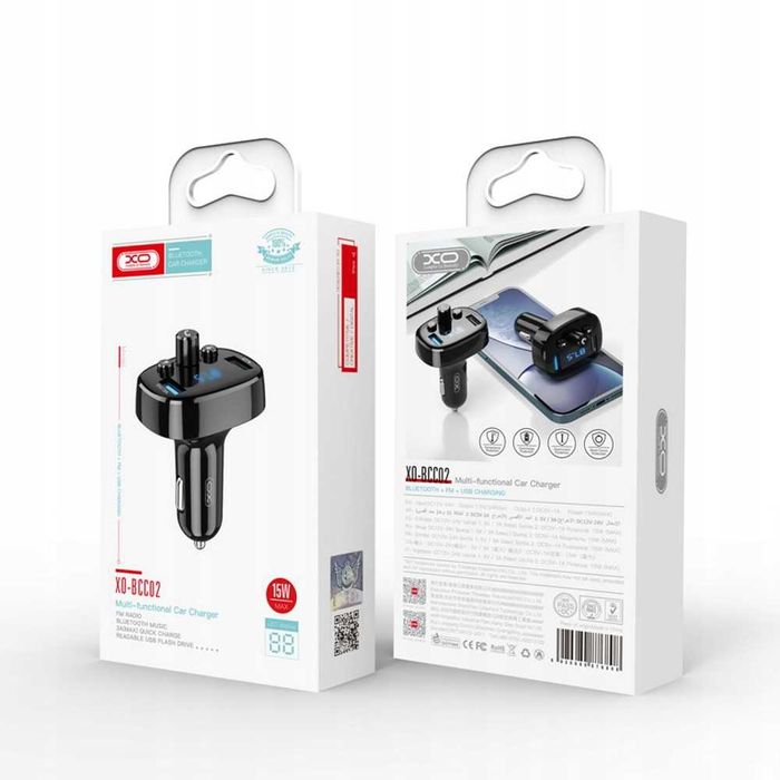 Transmiter FM Bluetooth Ładowarka samochodowa 15W