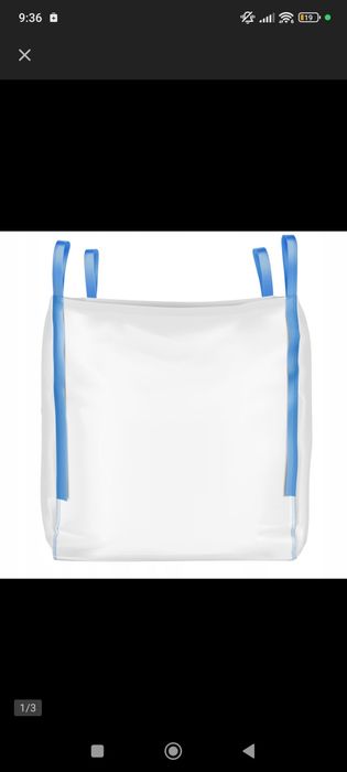 Worek BIG BAG 1000 kg 75x75x75 na zboże, gruz, kamień otwarty, dno płaskie