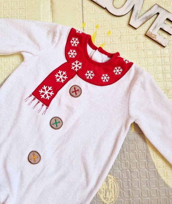 Новорічний різдвяний чоловічок george джордж 3-6 м ромпер бодік сліп