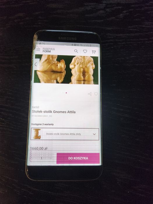 Stolik, ława Kartell Gnomes Attila, owalny lakierowany blat.