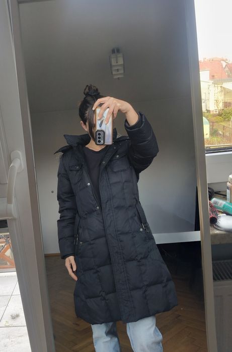 Płaszcz naturalne pierze 100% feather coat winter jacket 40