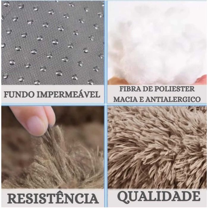 Cama para cão e gato com pêlo relaxante