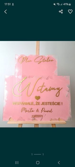 Tablica ślubna tablica powitalna plan stołów wesele ślub