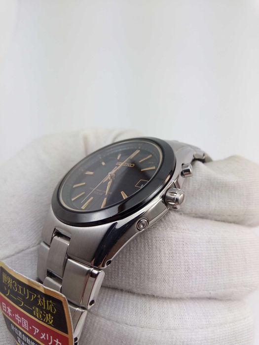 Мужские часы Seiko Solar SBTM083 титан радиоконтроль сапфир Japan made