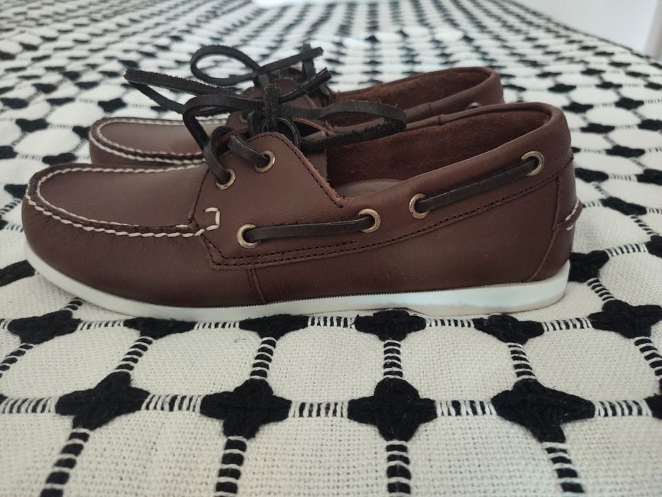 Brązowe skórzane mokasyny r. 38