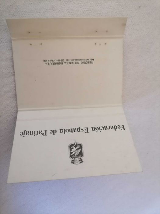 Carteira Fósforos Hoquei Patins XX Campeonato do MUNDO 1972 Corunha