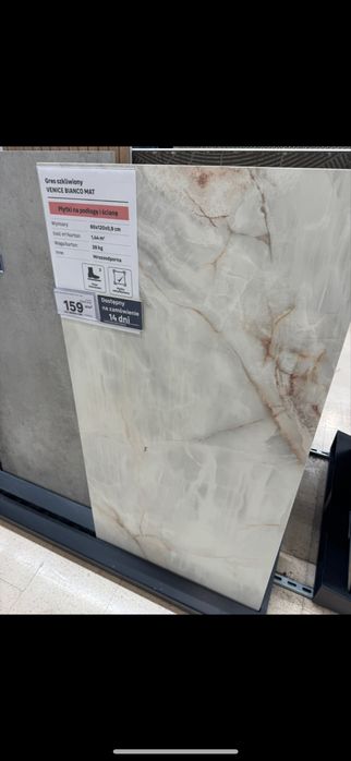 Płytki gres 60x120 venice bianco półmat 5m^2