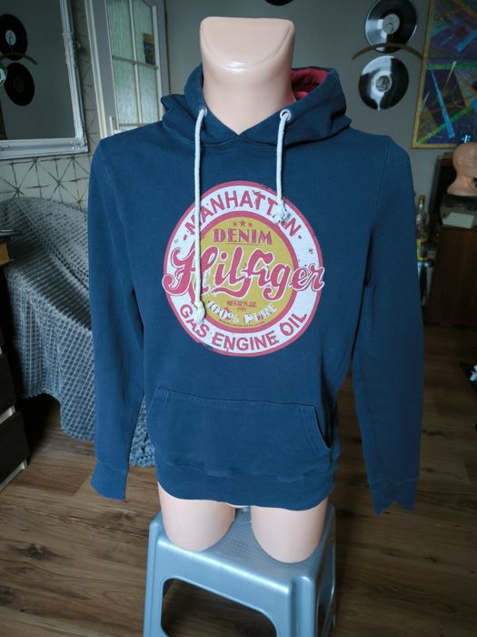Hilfiger Denim bluza męska z kapturem M granatowa kangurka