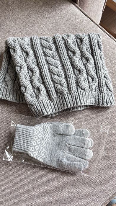 Шарф снуд хомут та рукавиці