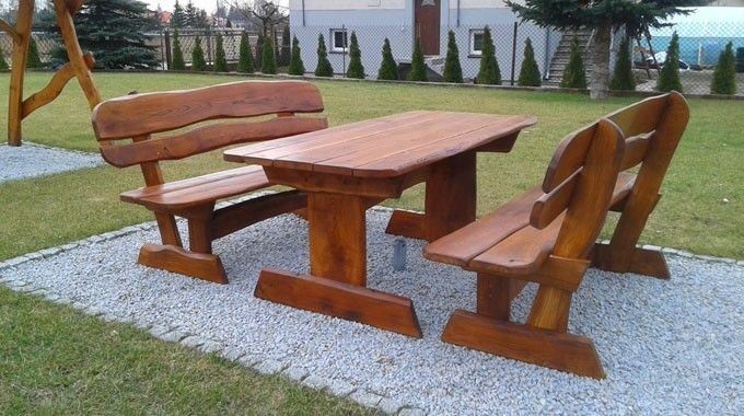 Zestaw mebli ogrodowych drewnianych