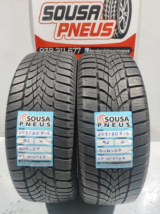 2 pneus semi novos 205-60R16 Dunlop - Oferta dos Portes